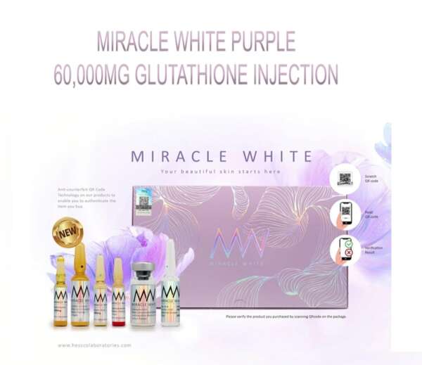 Miracle White Purple 60000mg Glutathione Whitening Injection