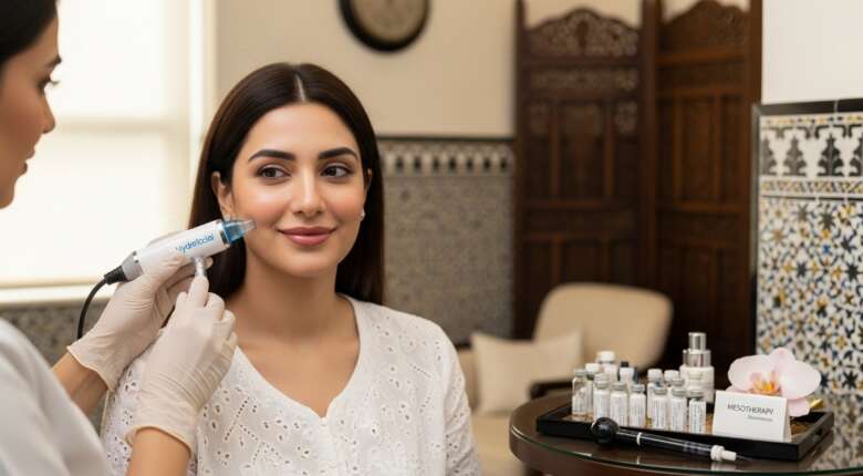 Hydrafacial and mesotherapy